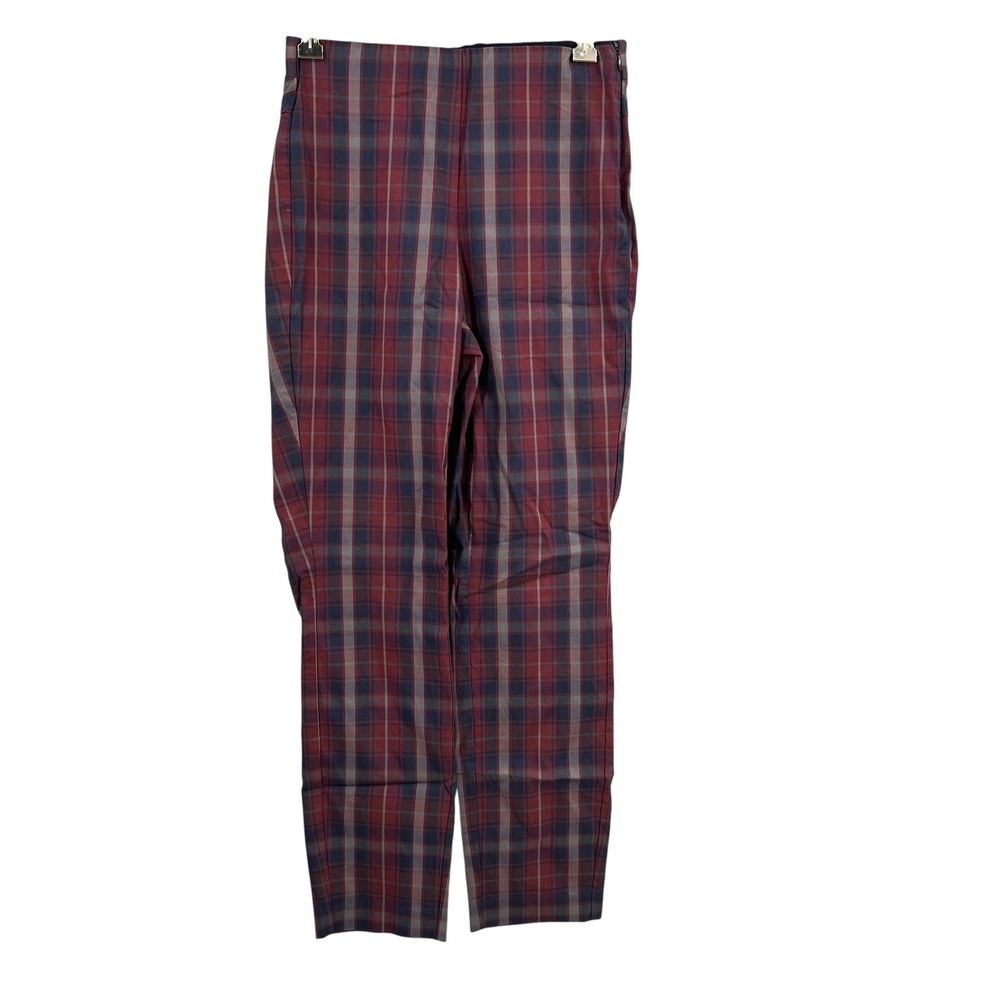 Rag & Bone Womens Plaid Pants Red‎ Navy Cropped Preppy Punk Size 4